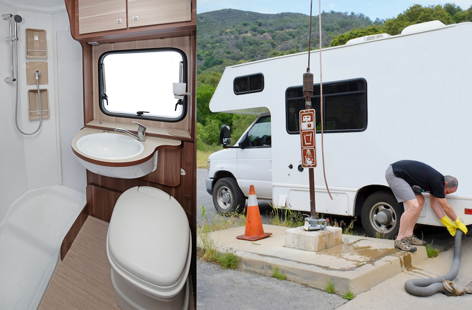 Portable RV/camper toilet and holding tank setup in Somerset, Kentucky